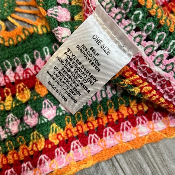 Blue B Collection Multi Color Short sleeve Crochet Granny Square sweater - Picture 5 of 8